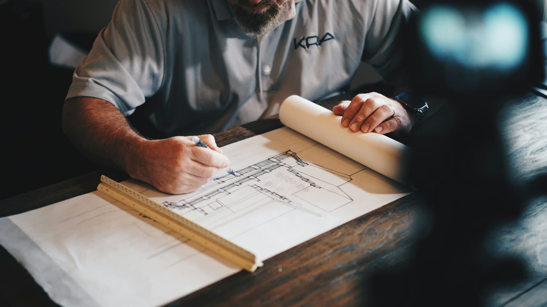 Drawing on technical plans